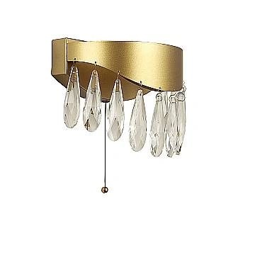 Applique Classica Gioiello Acciaio Oro Vetro Led 5W 4000K