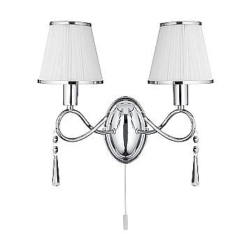 Applique Contemporanea Semplicità Acciaio Cromo Vetro 2 Luci E14