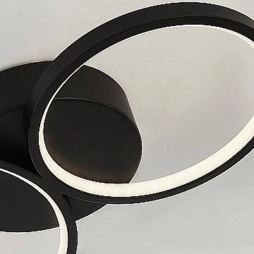 Plafoniera Contemporanea Circo Acciaio Bianco Policarbonato Nero Led 37,3W 3000K
