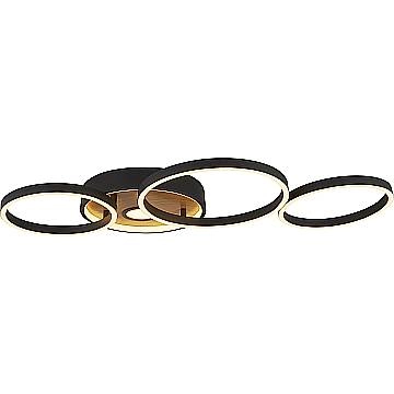Plafoniera Moderno Curiosità Acciaio Nero Policarbonato Marrone Led 40W 3000K