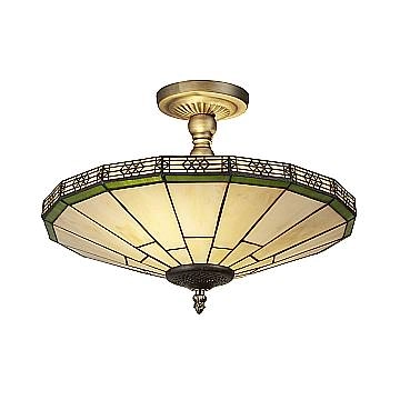 Plafoniera Classica New York Acciaio Bronzo Vetro 1 Luce E14