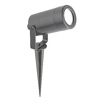 Faretto Picchetto Moderno Spikey Policarbonato Grigio Trasparente 1 Luce Gu10