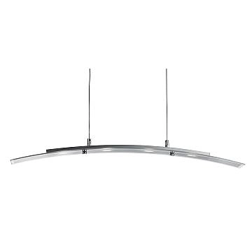 Lampadario Moderno Curva Acciaio Argento Led 20W 3000K