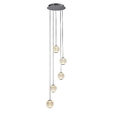 Lampadario Contemporaneo Fascino Acciaio Cromo Policarbonato Led 28W 3000K