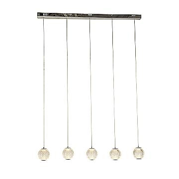 Lampadario Lineare Contemp Fascino Acciaio Cromo Policarbonato Led 28W 3000K