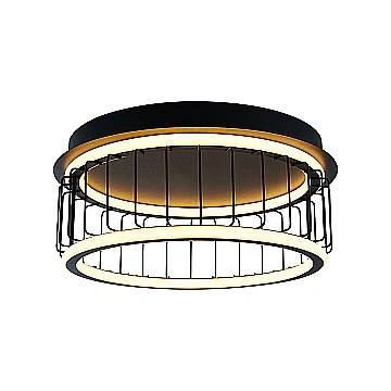 Plafoniera Contemporanea Circolo Alluminio Bianco Silicone Nero Led 40W 3000K