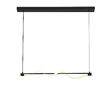 Lampadario Moderno Serpente Acciaio Bianco Policarbonato Nero Led 15W 2700K