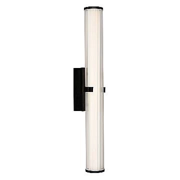 Applique Moderna Morsetto Acciaio Nero Vetro Bianco Led 23W 3000K
