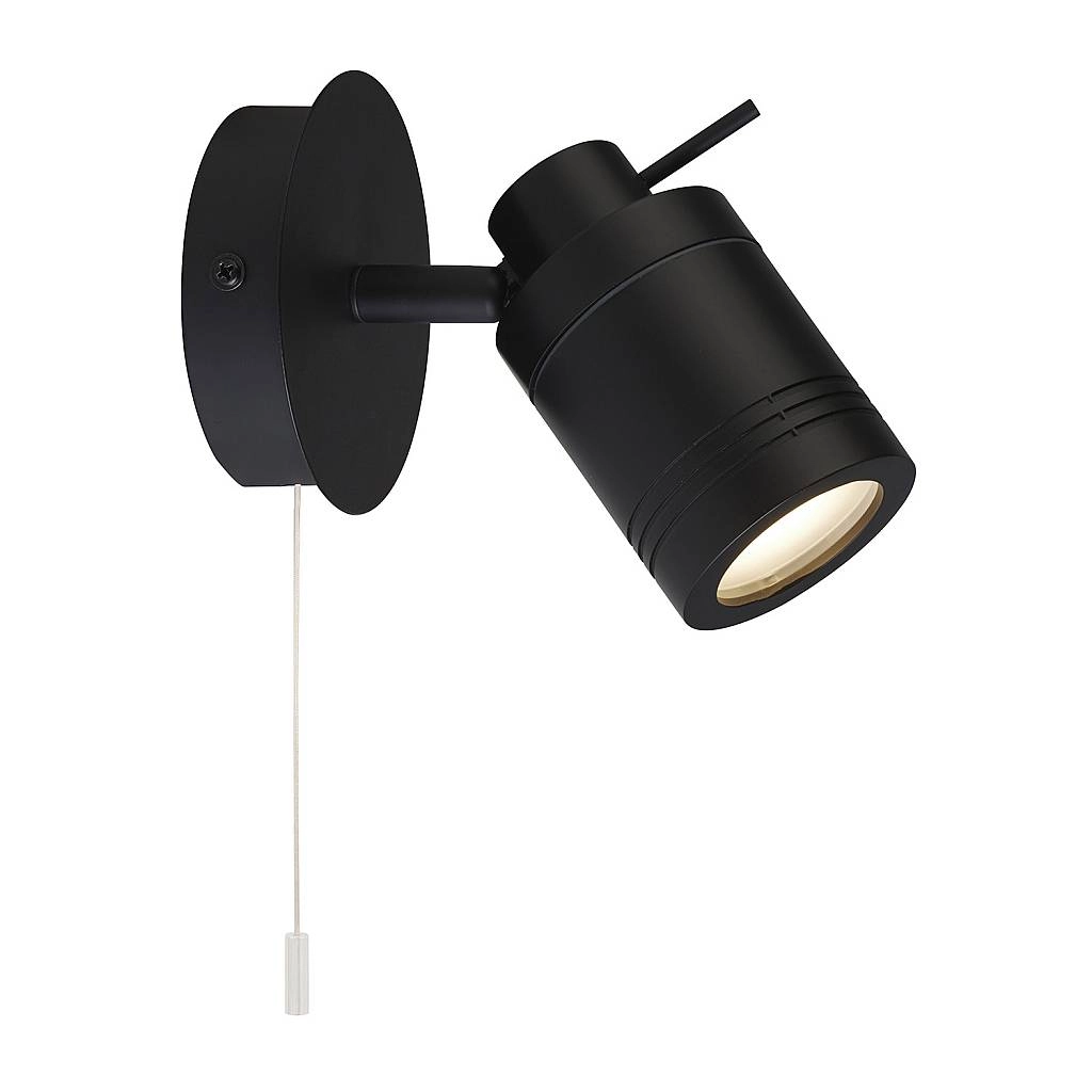 Applique Contemporanea Sansone Acciaio Nero Policarbonato 1 Luce Gu10