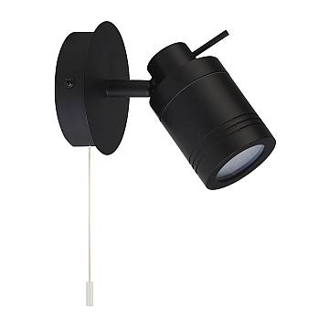 Applique Contemporanea Sansone Acciaio Nero Policarbonato 1 Luce Gu10