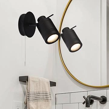 Applique Contemporanea Sansone Acciaio Nero Policarbonato 1 Luce Gu10