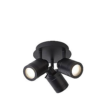 Plafoniera Contemporanea Sansone Acciaio Nero Policarbonato 3 Luci Gu10 Plafoniera Contemporanea Sansone Acciaio Nero Policarbonato 3 Luci Gu10