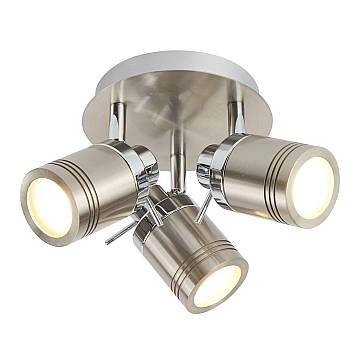 Plafoniera Contemporanea Sansone Acciaio Argento Policarbonato Cromo 3 Luci Gu10 Plafoniera Contemporanea Sansone Acciaio Argento Policarbonato Cromo 3 Luci Gu10
