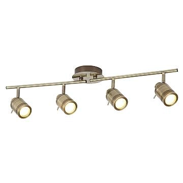 Plafoniera Contemporanea Sansone Acciaio Ottone Vetro 4 Luci Gu10 Plafoniera Contemporanea Sansone Acciaio Ottone Vetro 4 Luci Gu10
