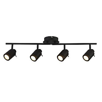 Plafoniera Contemporanea Sansone Acciaio Nero Policarbonato 4 Luci Gu10 Plafoniera Contemporanea Sansone Acciaio Nero Policarbonato 4 Luci Gu10