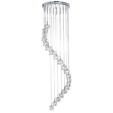Lampadario Classico Ice Cube Acciaio Cromo Vetro Trasparente Led 3,2W 3000K Lampadario Classico Ice Cube Acciaio Cromo Vetro Trasparente Led 3,2W 3000K