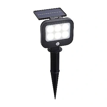Esterno Lampade Da Terra Moderno Solare Policarbonato Nero Led 1,5W 3000K