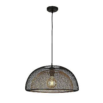 Sospensione Industrial-Nordico Favo Acciaio Nero Oro 1 Luce E27