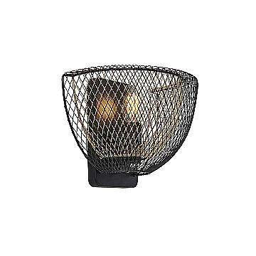 Applique Industrial-Nordico Favo Acciaio Nero Oro 1 Luce E14