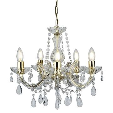 Lampadario Classico Marie Therese Acciaio Adjustable Cristallo 5 Luci E14
