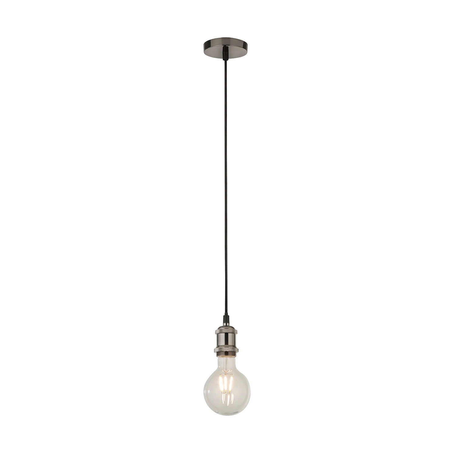 Sospensione Contemporanea Adjustable Acciaio Argento Alluminio 1 Luce E27 7461SS