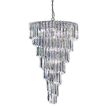 Lampadario Contemporaneo Sigma Acciaio Cromo Policarbonato 9 Luci E14