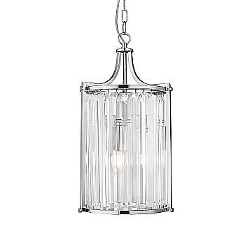 Lampadario Contemporaneo Victoria Acciaio Cromo Vetro 2 Luci E14