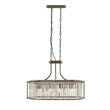 Lampadario Contemporaneo Victoria Acciaio Adjustable Vetro 5 Luci E27