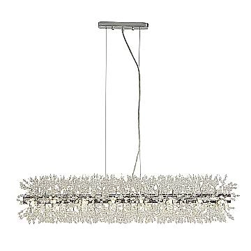 Lampadario Contemporaneo Sprazzo Sole Acciaio Cromo Vetro Trasparente 16 Luci G9