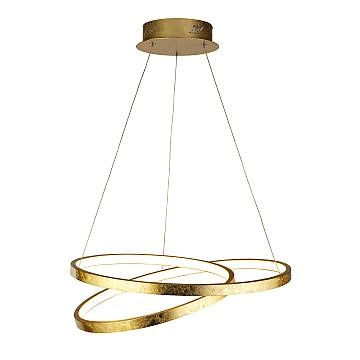 Lampadario Moderno Galleggiante Acciaio Oro Policarbonato Bianco Led 42,4W 3000K