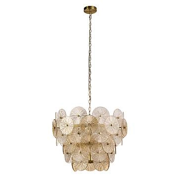 Lampadario Contemporaneo Wagon Wheel Acciaio Bronzo Vetro 9 Luci G9 Lampadario Contemporaneo Wagon Wheel Acciaio Bronzo Vetro 9 Luci G9