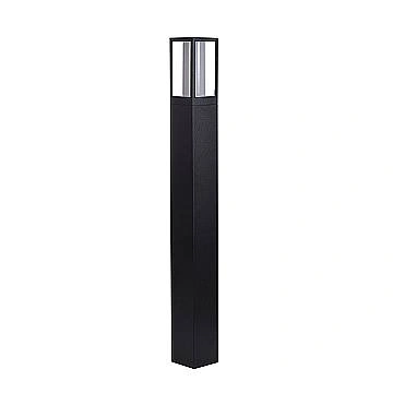 Paletto Da Esterno Moderno Viale Alluminio Nero Policarbonato 1 Luce Gu10 73Cm