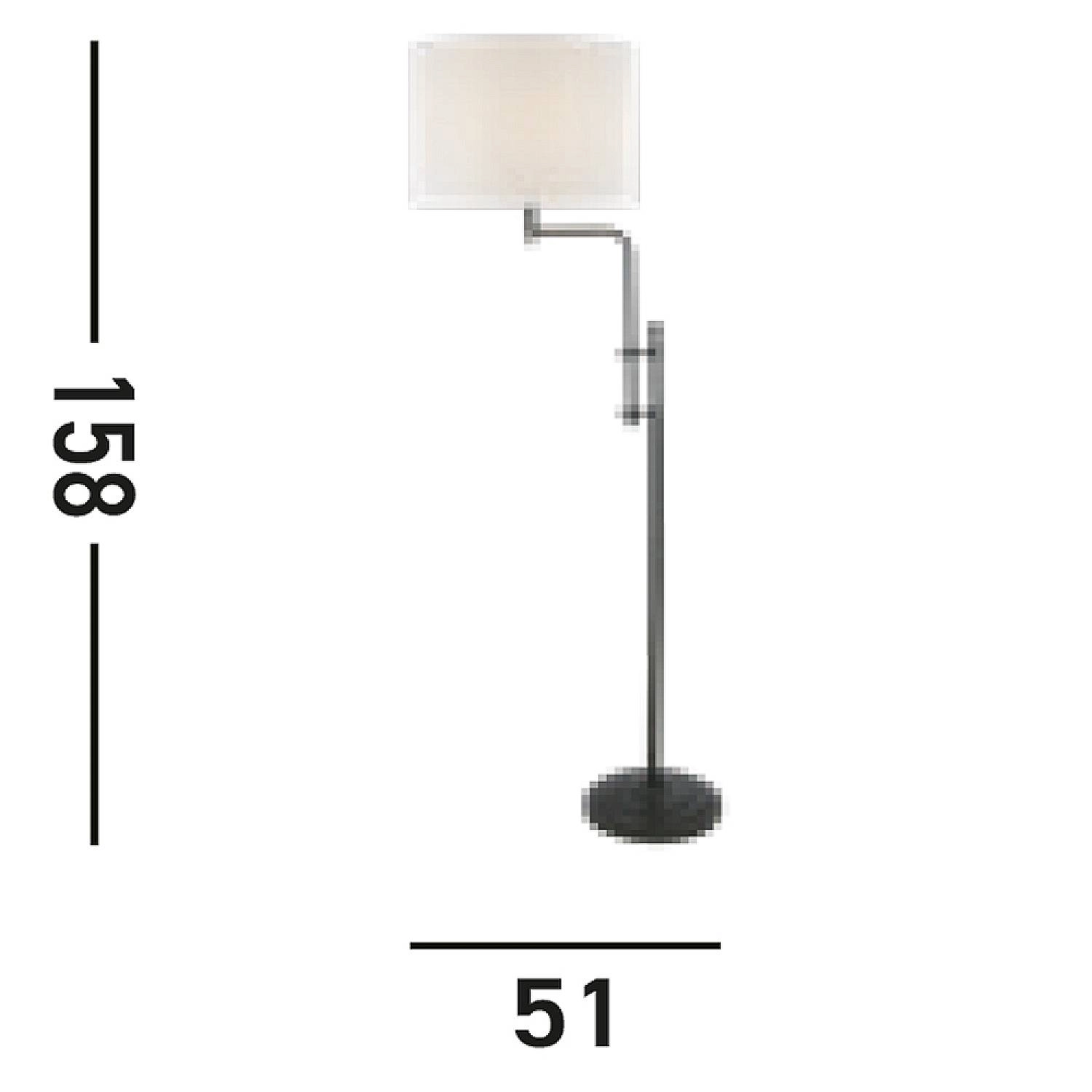 Piantana Contemporaneo Monaco Acciaio Nero Marrone 1 Luce E27 EU12083-1BK