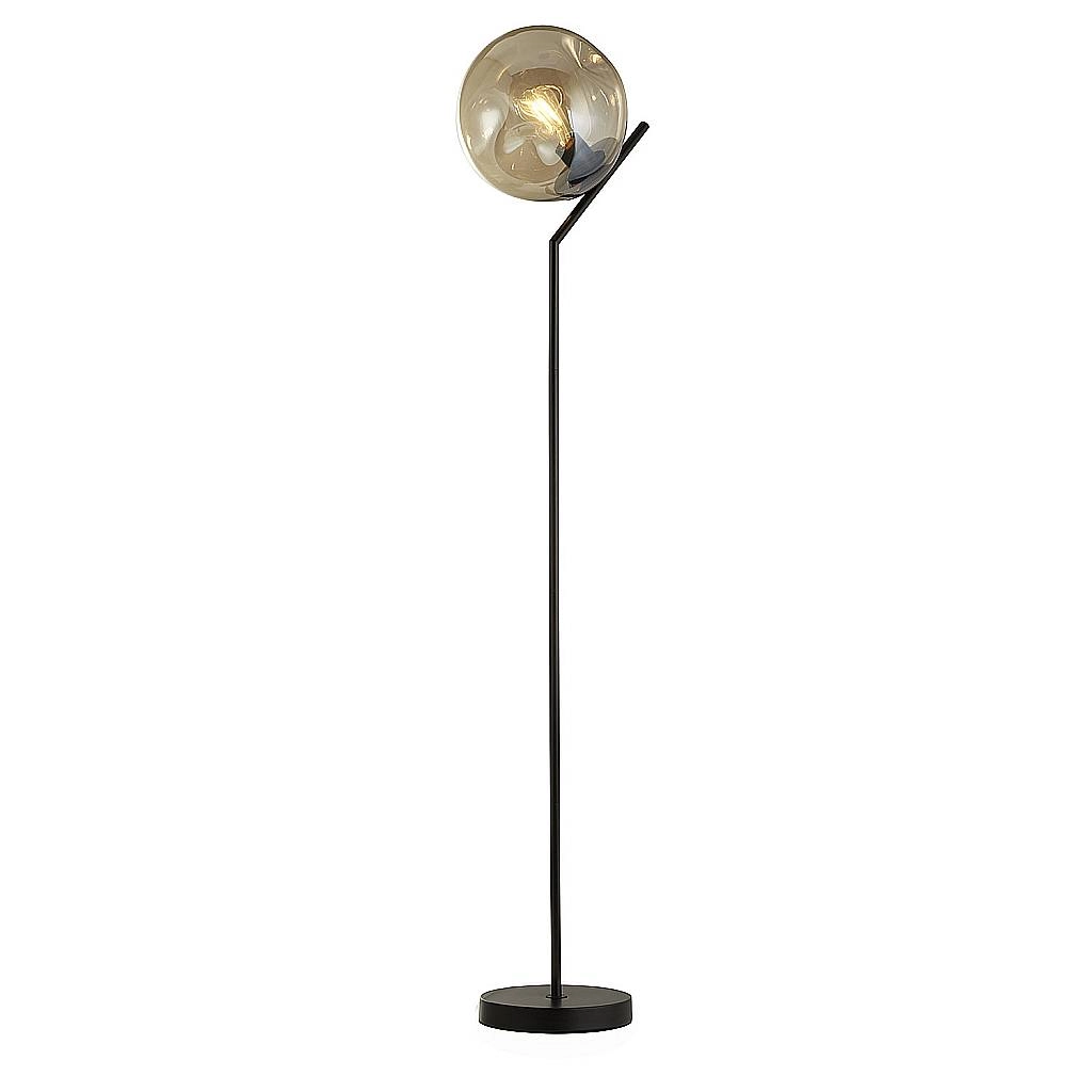 Piantana Contemporaneo Punch Acciaio Nero Vetro 1 Luce E27 EU22122-1BK