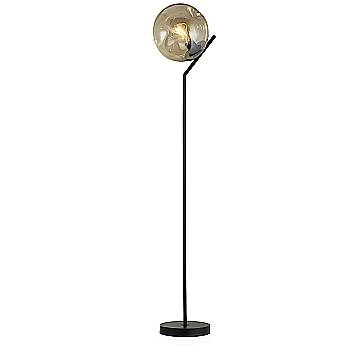 Piantana Contemporaneo Punch Acciaio Nero Vetro 1 Luce E27 EU22122-1BK
