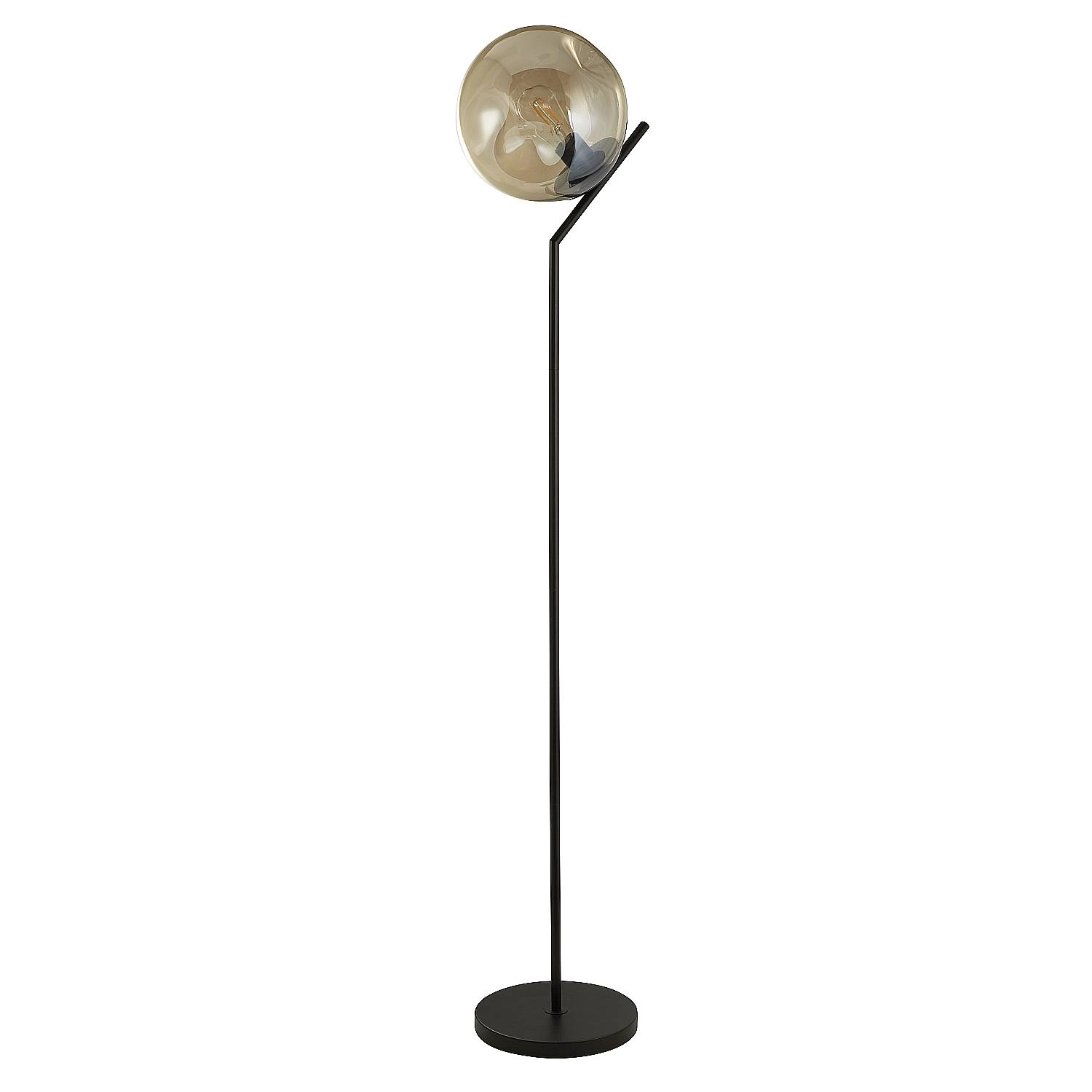 Piantana Contemporaneo Punch Acciaio Nero Vetro 1 Luce E27 EU22122-1BK