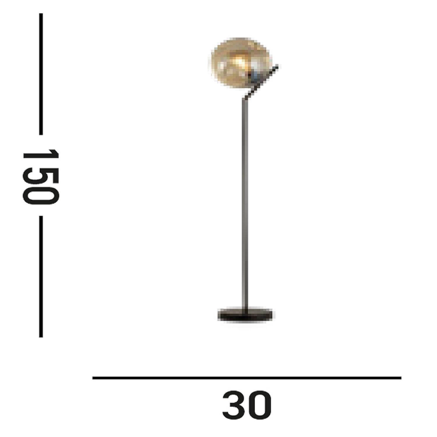 Piantana Contemporaneo Punch Acciaio Nero Vetro 1 Luce E27 EU22122-1BK