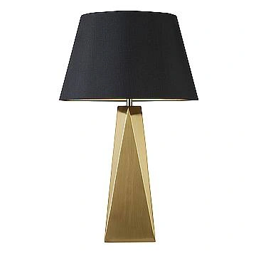 Lampada Da Scrivania Contemporanea Maldon Acciaio Nero Tessuto Oro 1 Luce E27