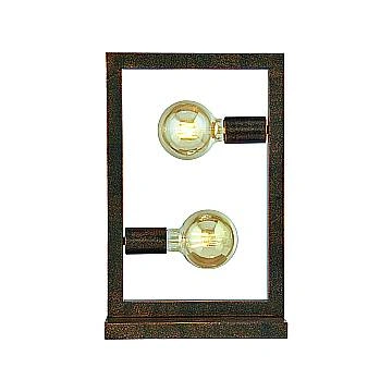 Lampada Da Scrivania Contemporanea Oblungo Acciaio Marrone 2 Luci E27
