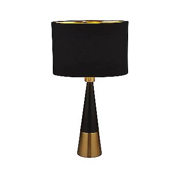 Lampada Da Scrivania Contemporanea Chloe Acciaio Nero Tessuto Rame 1 Luce E27