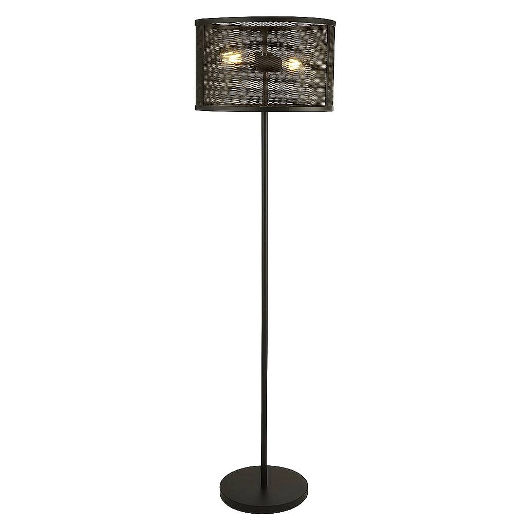 Piantana Industrial-Nordico Rete Acciaio Nero 2 Luci E27 EU2832-2BK