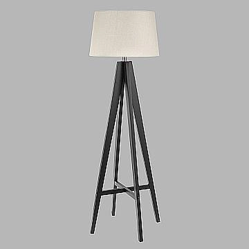 Piantana Contemporaneo Easel Legno Marrone Tessuto 1 Luce E27 EU3540BR