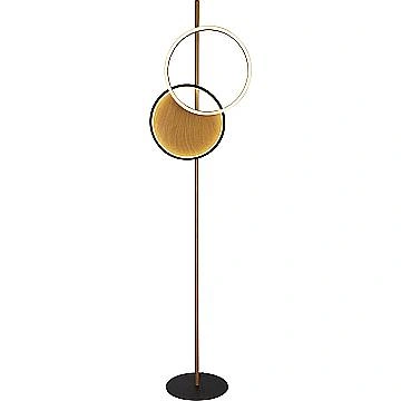 Piantana Contemporaneo Crosby Acciaio Nero Policarbonato Marrone Led 28,13 3000K