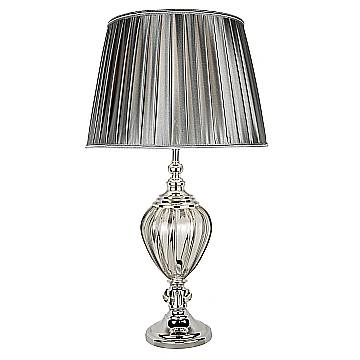 Lampada Da Scrivania Greyson Acciaio Cromo Vetro Trasparente 1 Luce E27