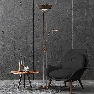 Piantana Contemporaneo Mother Child Acciaio Adjustable Vetro 1 Luce R7S EU4329AB