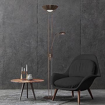 Piantana Contemporaneo Mother Child Acciaio Adjustable Vetro 1 Luce R7S EU4329AB
