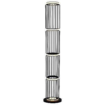Piantana Industrial-Nordico Circolo Alluminio Bianco Silicone Nero Led 35W 3000K
