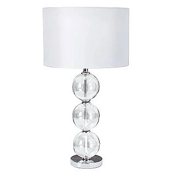 Lampada Da Scrivania Classico Bliss Acciaio Cromo Vetro Bianco 1 Luce E27
