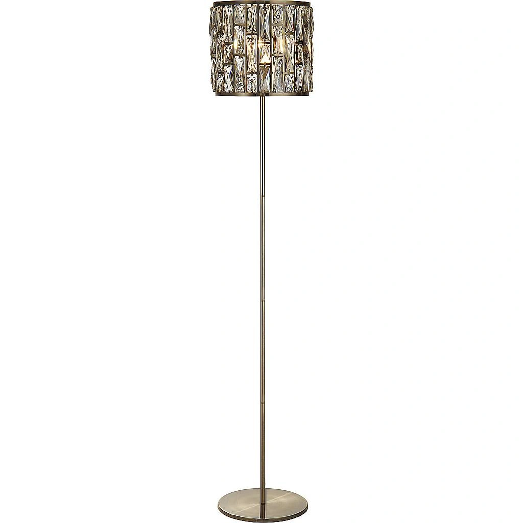 Piantana Classico Gioiello Acciaio Ottone Vetro 1 Luce E27 EU6589AB
