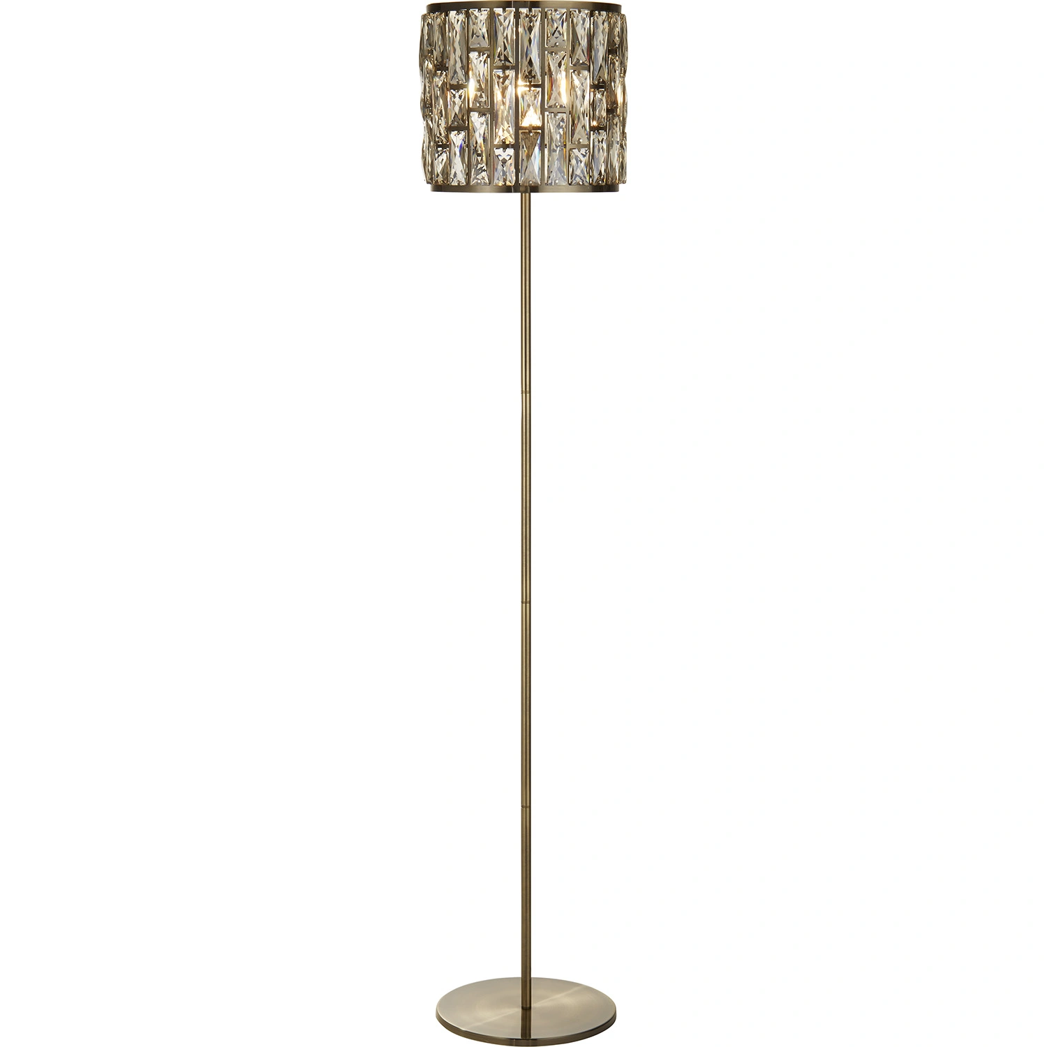 Piantana Classico Gioiello Acciaio Ottone Vetro 1 Luce E27 EU6589AB